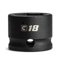 Capri Tools 18 mm Stubby Impact Socket, 3/8 in. Drive, 6 Point, Metric CP53438